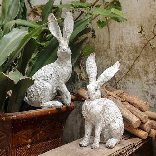 Rabbit statue garden decor - rabbit,