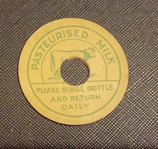 circa 1950's / 1960's Card Advertising Milk Bottle Top Cap - Pasteurised Milk (a