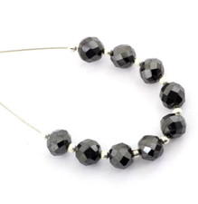 6 mm 9 Pcs Black Diamond Beads