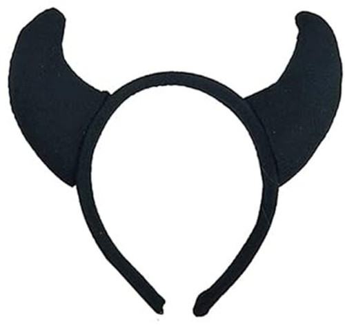 Black plush devil - black, horns