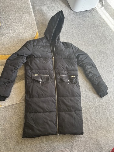 Black quilted girls coat - quilted,