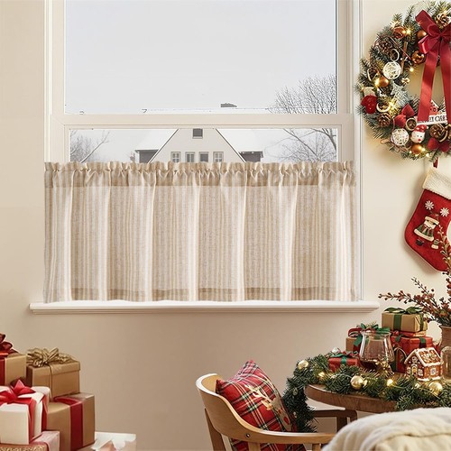 Topick taupe striped linen - taupe,