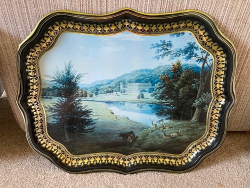 Large vintage metal tray - metal,