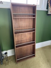 Solid handmade walnut 4-shelf spice rack for tall kitchen doors or wall mounting