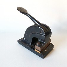 Vintage Embossing Stamp Rufford 'Eziboss'. Cast Iron. Lincolnshire Address. VGC.