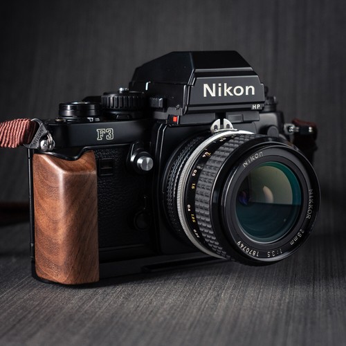 Wood handle grip - wood, nikon