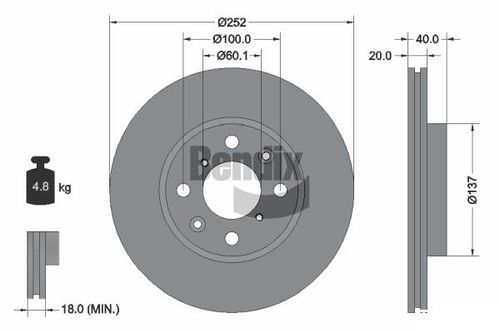 Pcs bendix braking bds1089 - pcs,