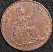 Penny 1951 George VI aUNC Some Lustre (T88)