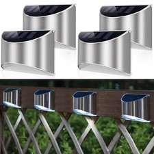 4x Solar Powered Door Fence Wall Lights Led Outdoor Garden Lamp Waterproof White