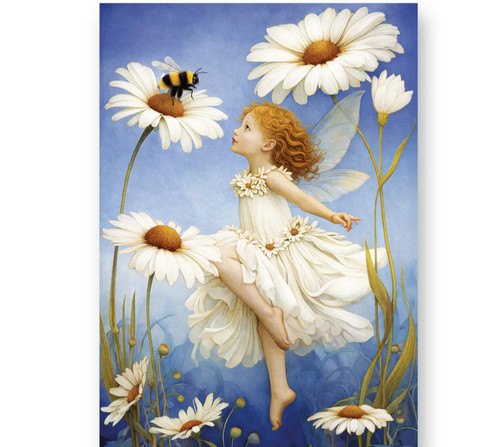 Daisy flower fairy - flower, art