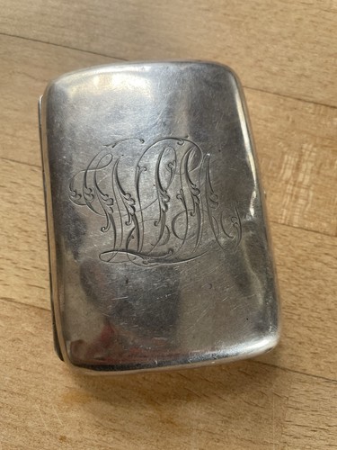 Silver cigarette case - cigarette,