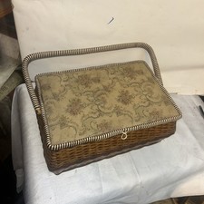 Vintage woven sewing basket - vintage,
