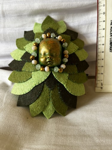 Green cushion horror doll - cushion,