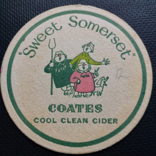 Coates cider beer mat cat - coates,