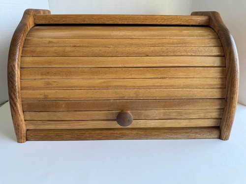 Vintage wood roll top bread - wood,