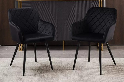 Velvet plush dining chairs set - dining,