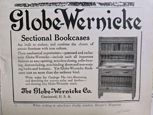 1917 globe wernicke - 1917, sectional