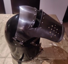 Replica medieval great helmet.