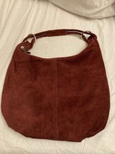 Italian Burgundy Suede Shoulder Bag.