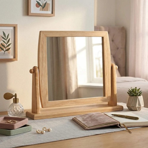 Swivel mirror wooden frame - mirror,
