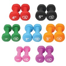 Fitness Mad Dumbbells Neoprene Hand Weights Women Ladies Gym Pair 0.5kg - 6kg