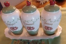 Set Of Three Cream/Green