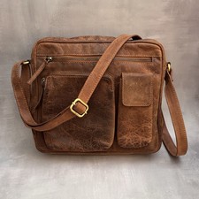 Soft Genuine Leather Lakeland Men Utility Shoulder Crossbody Sling Messenger Bag