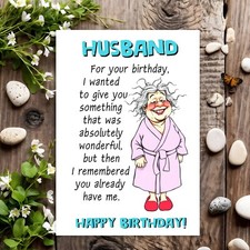 Husband Funny Birthday Card