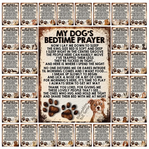 Dogs bedtime prayer retro - dogs,