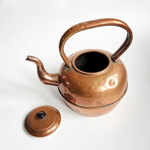 Old copper kettle with - old,