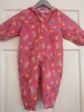 Nutmeg Peppa Pig Puddlesuit All in One Rain Coat Age 1-1. 5 years Splash Suit