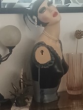 Stunning flapper lady Mannequin torso  hand Painted   vintage  Style 
