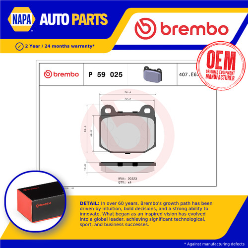 Brake pads set fits - pads,