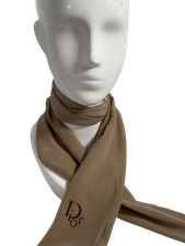 Dior logo scarf beige brown - dior,
