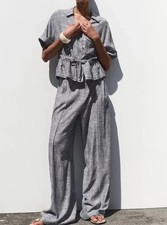 Zara Linen Blend Safari Shirt