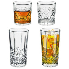 Set of 4 Whisky Glasses Scotch Vodka Cocktail Drinking Bar Glassware Tumbler