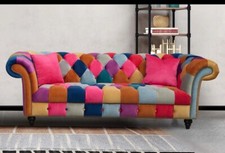 3 Seater Velvet Patchwork