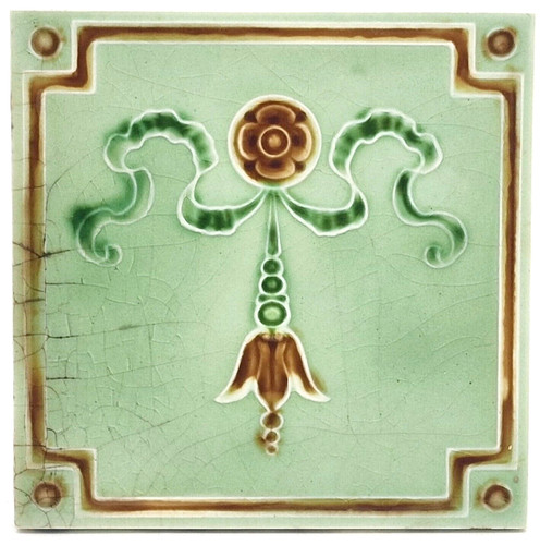 Antique fireplace tile - tile, by