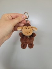 NICI Sheep Plush Keyring Brown With Bell