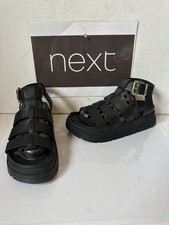 Next Black Leather Sandals