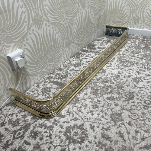 Antique pierced brass fender - antique,