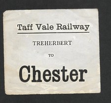 Taff Vale Railway - Luggage Label - Treherbert to Chester