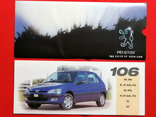 1996 PEUGEOT RANGE Sales Brochure inc 106 306 GTi-6 Roadster 406 605 806 MINT