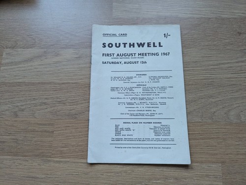 1967 horse racing - 1967, card