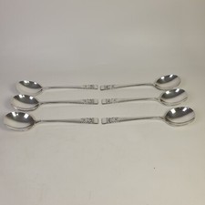 VINTAGE ONEIDA COMMUNITY SILVER PLATED EPNS SOUP SPOONS X 6 HAMPTON COURT DESIGN