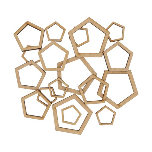 Wooden hollow pentagon mdf - pentagon,