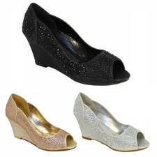 ladies womens diamante peep