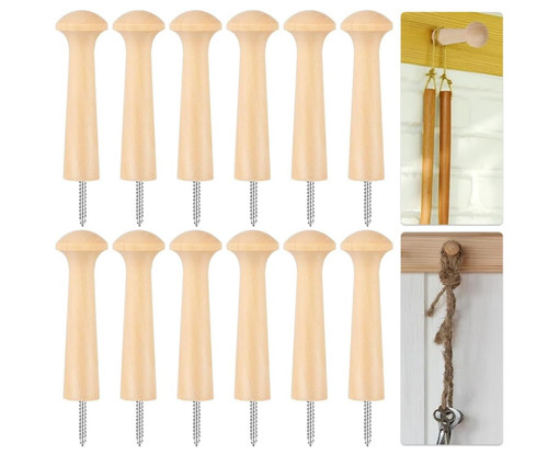 12pcs wooden shaker peg - 12pcs, hooks
