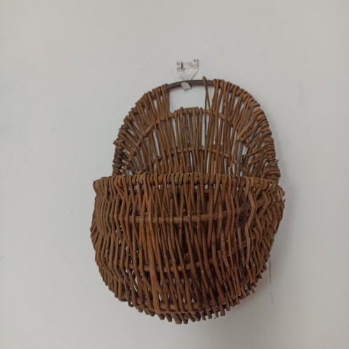Vintage wicker wall basket - vintage,