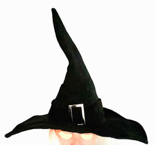 Ladies Black Velvety Witch Hat